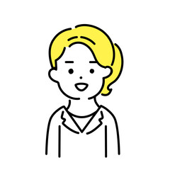 かわいい人物のイラストシリーズ _ 女性のオフィスワーカー _ 笑顔　