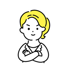 かわいい人物のイラストシリーズ _ 女性のオフィスワーカー _ 腕組み　