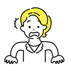 かわいい人物のイラストシリーズ _ 女性のオフィスワーカー _ 驚く　