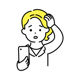 かわいい人物のイラストシリーズ _ 女性のオフィスワーカー _ 戸惑う　