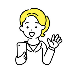 かわいい人物のイラストシリーズ _ 女性のオフィスワーカー _ 楽しい　