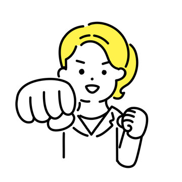 recommend clip art: かわいい人物のイラストシリーズ _ 女性のオフィスワーカー _ パンチ　