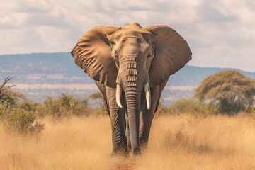 Fototapeta premium Majestic Elephant in the Savannah