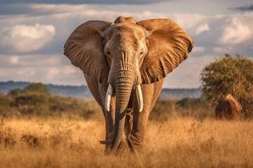 Fototapeta na wymiar Majestic Elephant in the Savannah