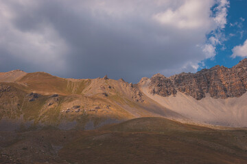 A picturesque landscape of the Queyras valley (Hautes-Alpes, France)
