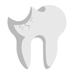 crown broken chipped teeth vector color icon design, Dentistry symbol, Healthcare sign, Dental instrument stock illustration, Cracked tooth syndrome concept