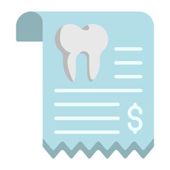 Receipt teeth treatment bill vector color icon design, Dentistry symbol, Healthcare sign, Dental instrument stock illustration, Dental Clinic Invoice concept
