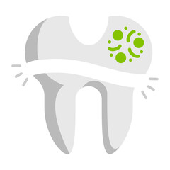 Fractured Tooth vector color icon design, Dentistry symbol, Healthcare sign, Dental instrument stock illustration stock illustration, cracked dental crown concept