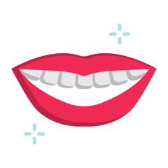 Gummy Narrow Smile vector color icon design, Dentistry symbol, Healthcare sign, Dental instrument stock illustration, Healthy fixed upper jaw maxilla with teeth concept