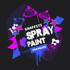 Neon Spray Paint Vector Art, Illustration and Graphic