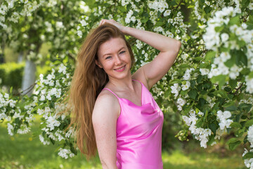 Close up portrait of a young beautiful red hair model