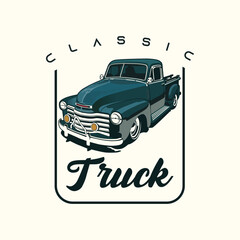 Obraz premium car illustration car vector classic truck logo design