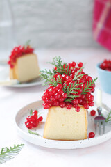 A biscuit decorated with red currant	