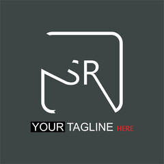 SR letter design, round box shape wedding, company