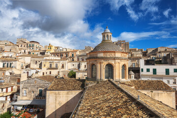Fototapeta na wymiar Modica, Sicily, Italy from the Cathedral of San Giorgio.