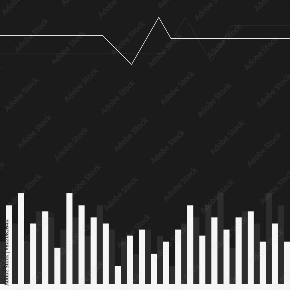 Poster monochrome simple wave visual template background