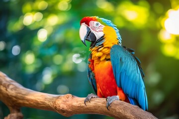 Obraz premium Colorful Macaw Parrot Perched on a Branch