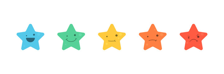 Feedback rating emotion face vector icon. These icons can be used on satisfaction meters and as feedback from respondents.