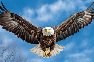 Fototapeta premium Mighty Bald Eagle Soaring in the Sky