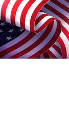 Banner with USA flag, national symbol of America, design element.