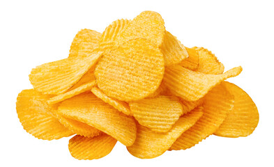 Delicious potato chips cut out