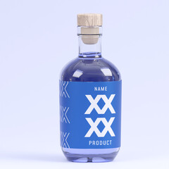 Whiskey Glass Bottle Mockup with 3d rendering