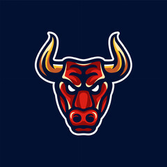 Bull head mascot logo design