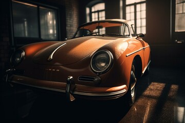 Obraz na płótnie Canvas Classic car from past eras with a retractable roof. Generative AI
