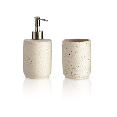 ceramic bathroom accessories with cut out isolated on background transparent