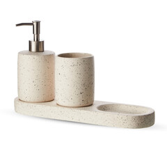 ceramic bathroom accessories with cut out isolated on background transparent