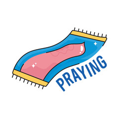 Praying doodle vector outline icon. EPS 10 file