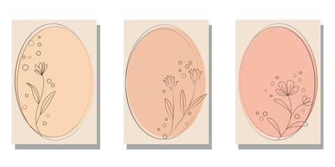 Set of floral frame for wedding, bridal, birthday and anniversary. Floral template collection. Vector illustration.