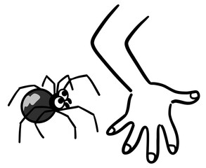 人を襲うセアカゴケグモ　白黒