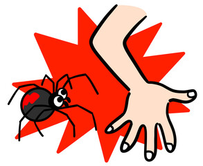 人を襲うセアカゴケグモ