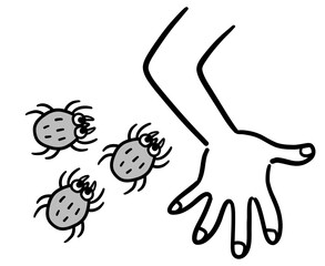 人を襲うダニ　白黒