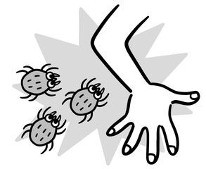 人を襲うダニ　白黒