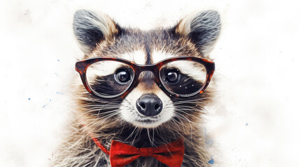 Specs and Whiskers: A Stylish Raccoon in Shades. Generative AI