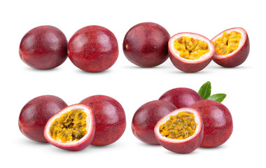 Purple passion fruit isolated on transparent png