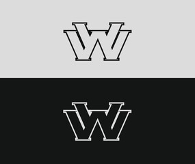 WW Initial letter logo icon vector with multiple backgrounds