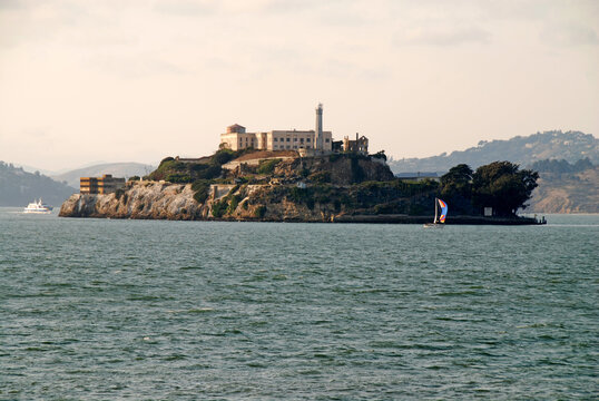 Alcatraz island with prison in the San Francisco Bay