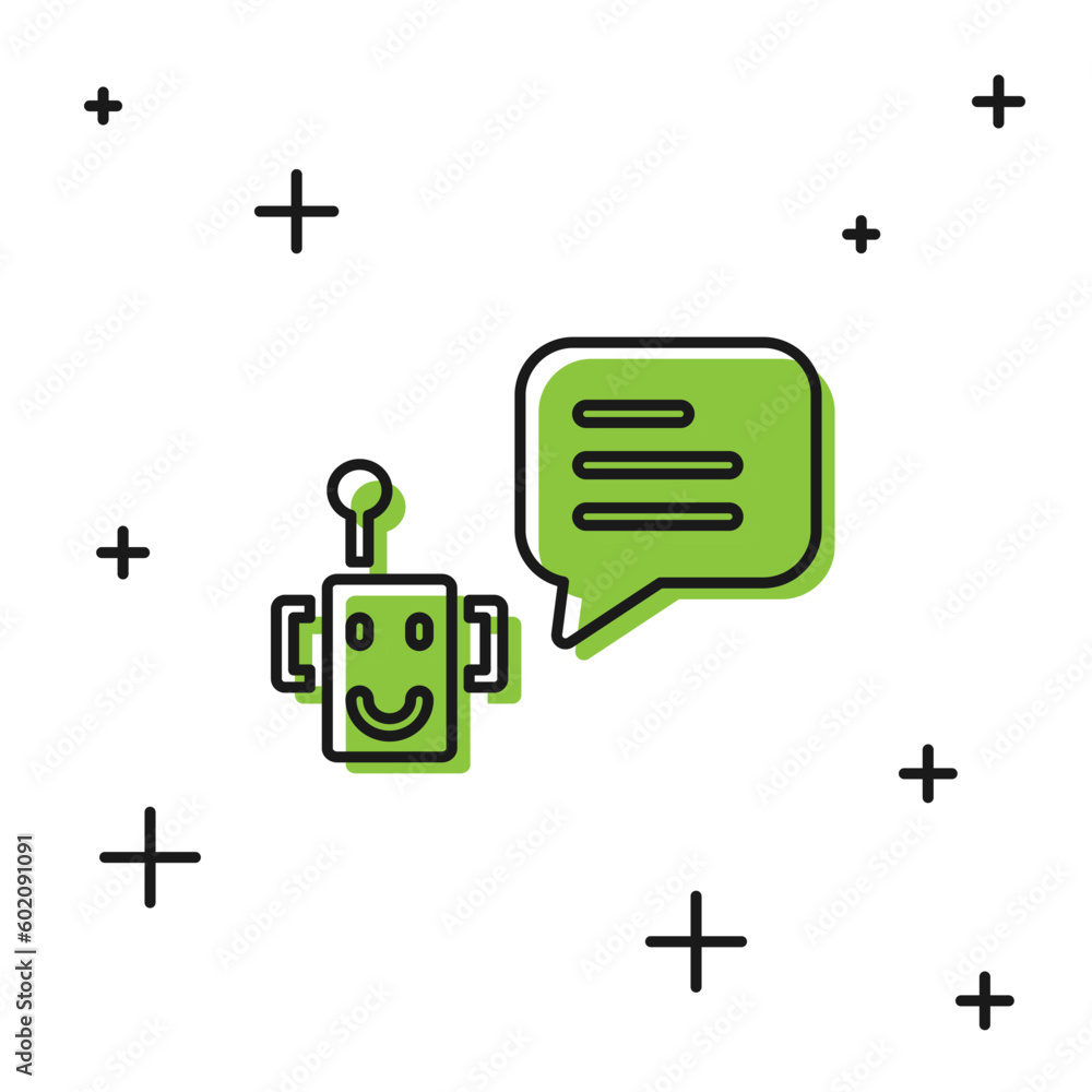 Poster black bot icon isolated on white background. robot icon. vector