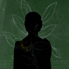 Digital and Analog Mixed Medium illustration. Vintage Collage. Archetypal theme. 