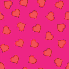 Cute red hearts seamless texture pattern.Can be used for wallpaper, pattern fills, web page background, fabric, surface textures, wrapping paper, scrapbook.