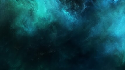 Fototapeta na wymiar Color Mist: Shiny Blue Green Haze Texture on Dark Abstract Background. Generative AI.
