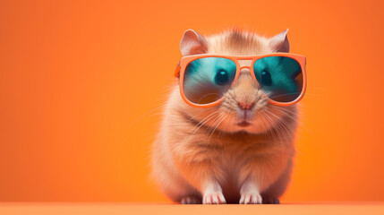 Cool and Comfy: Hamster Rocking Sunglasses. Generative AI
