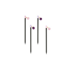 4 pencils and pens lined up with cut out isolated on transparent background