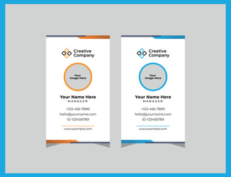 Professional Portrait Office Id Card Or Business Card Template