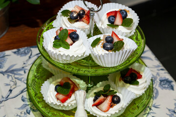 Social Event; Individual Presentation Of Sweets And Desserts For Party Guests