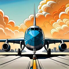 Flugzeug f&uuml;r Passagiere am Flughafen als Art f&uuml;r Reise