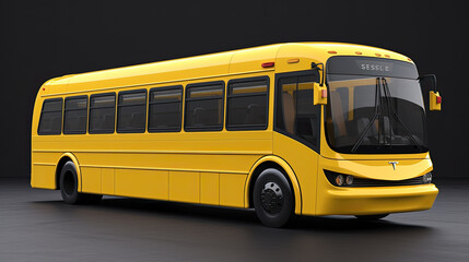 Fototapeta na wymiar School bus on blacktop with clean sunny background Generative AI